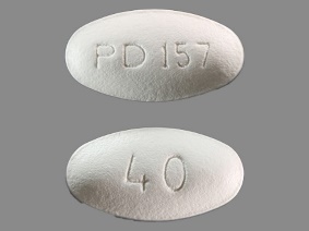 Pill PD 157 40 White Elliptical/Oval is Lipitor