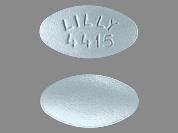 Pill LILLY 4415 Blue Elliptical/Oval is Zyprexa