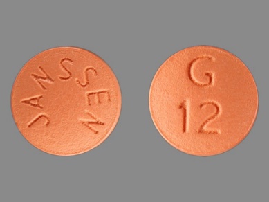 Pill JANSSEN G 12 Orange Round is Razadyne