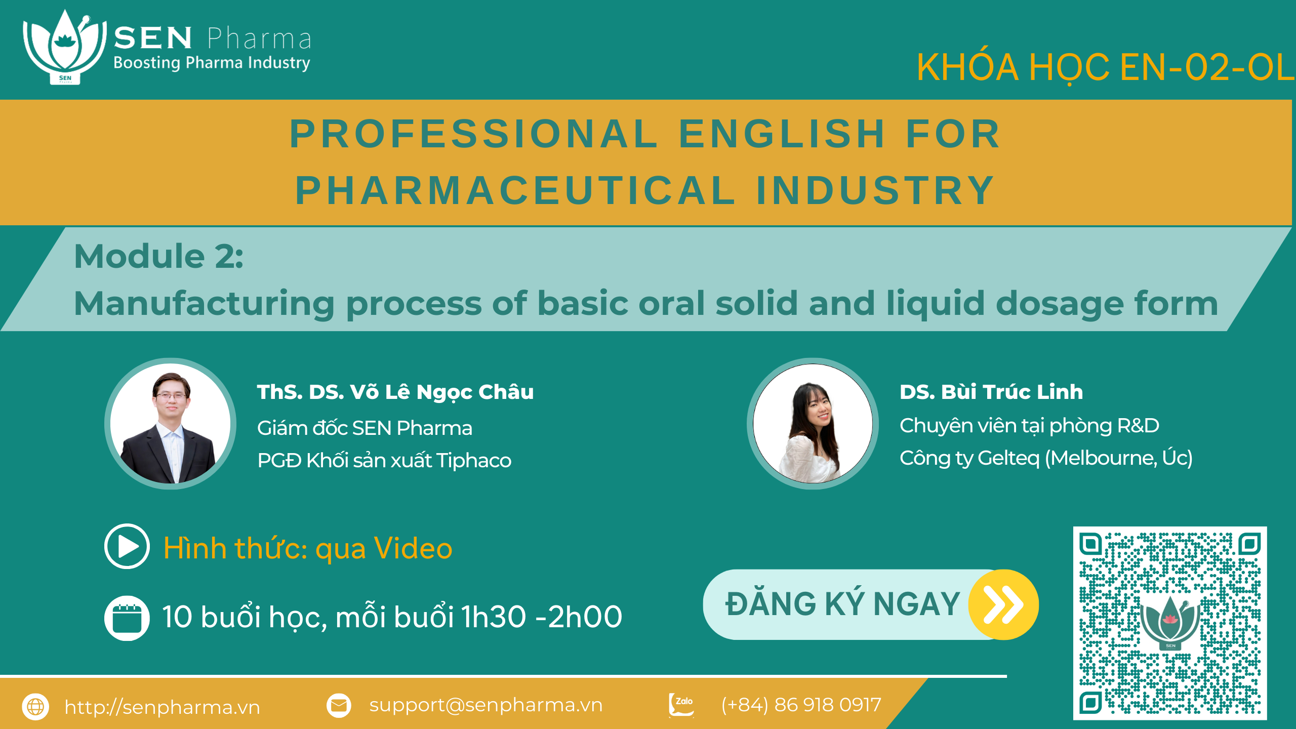 Khóa học EN-02-OL: Professional English for pharmaceutical industry – Module 2: Manufacturing proces...