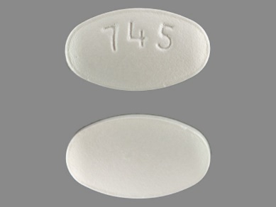 Pill 745 White Elliptical/Oval is Hyzaar