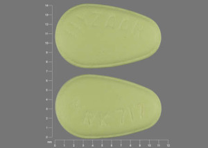 Pill HYZAAR MRK 717 Yellow Egg-shape is Hyzaar