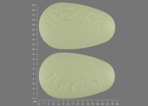 Pill HYZAAR MRK 747 Yellow Egg-shape is Hyzaar