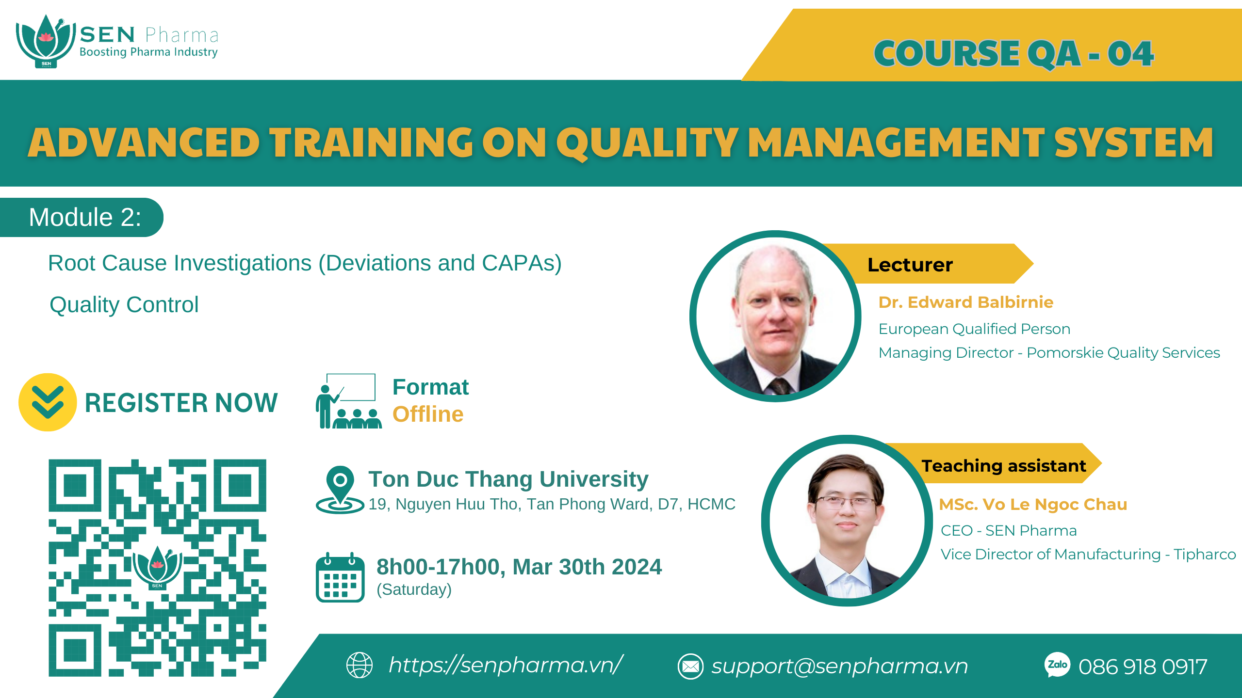 Our new training course QA-04: Advanced training on Quality Management System - Module 2